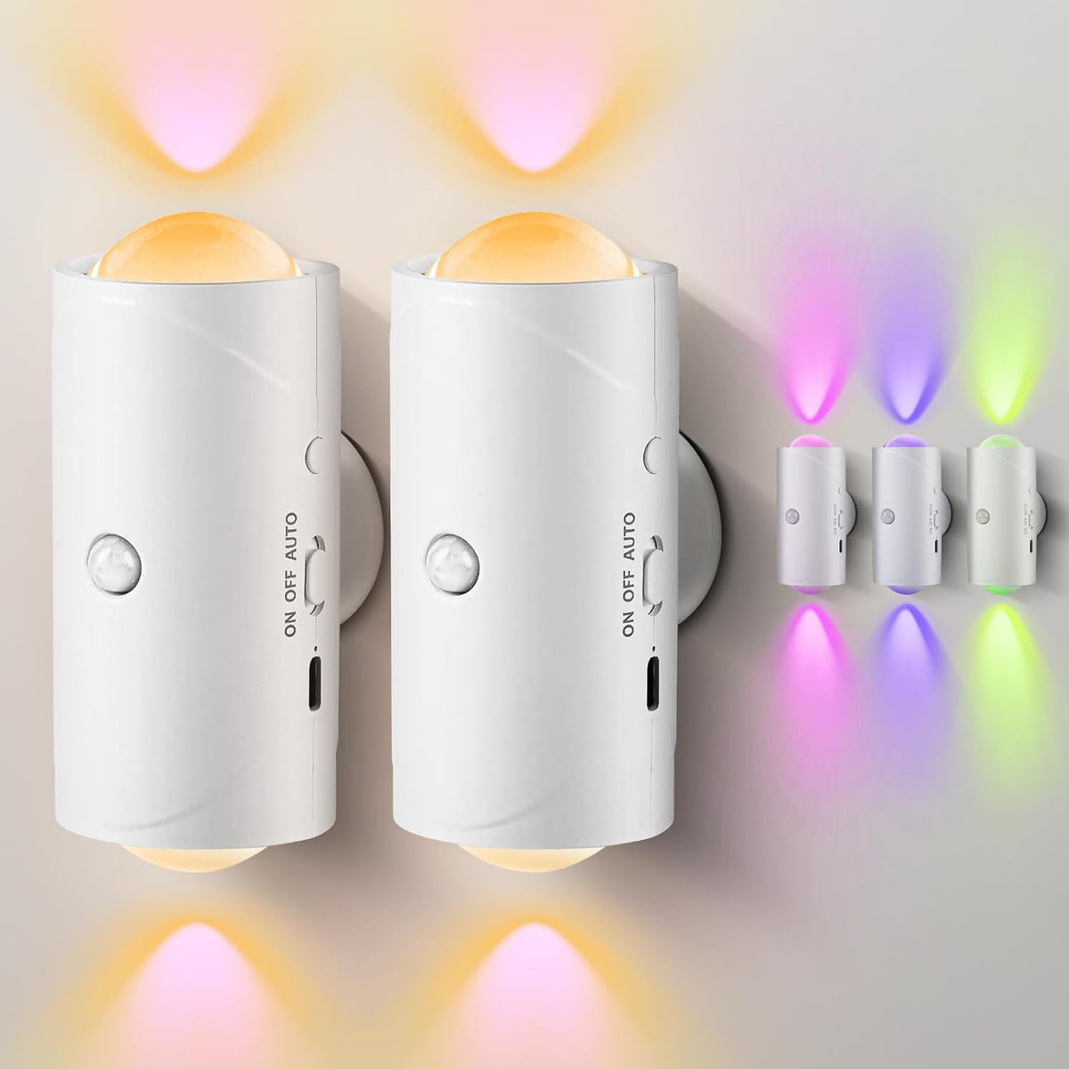 💡🌈Smart LED Motion Sensor Night Light – RGB Gradient Dimmable Wall Lamp