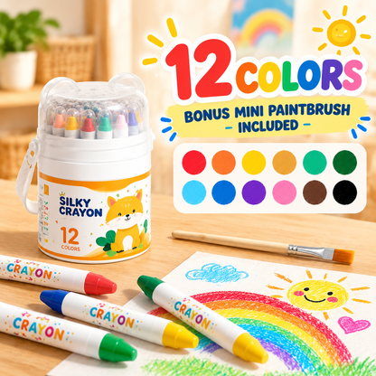 🎨 Washable Silky Twist-Up Crayons for Kids