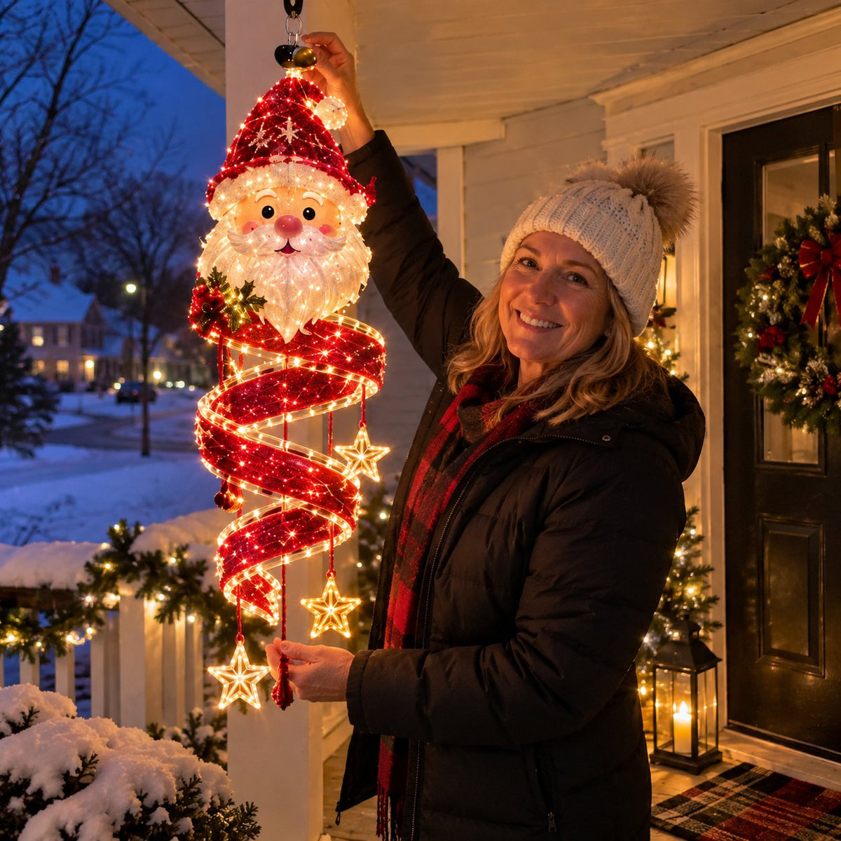 ⏳ ✨New Arrival 49% OFF – 🎄Christmas Magic Spiral™ Hanging LED Light Collection – 9 Festive Designs ✨ | Suspended Glowing Characters with Spiral Lights & Hanging Details for Porches, Windows, Entryways & Holiday Displays