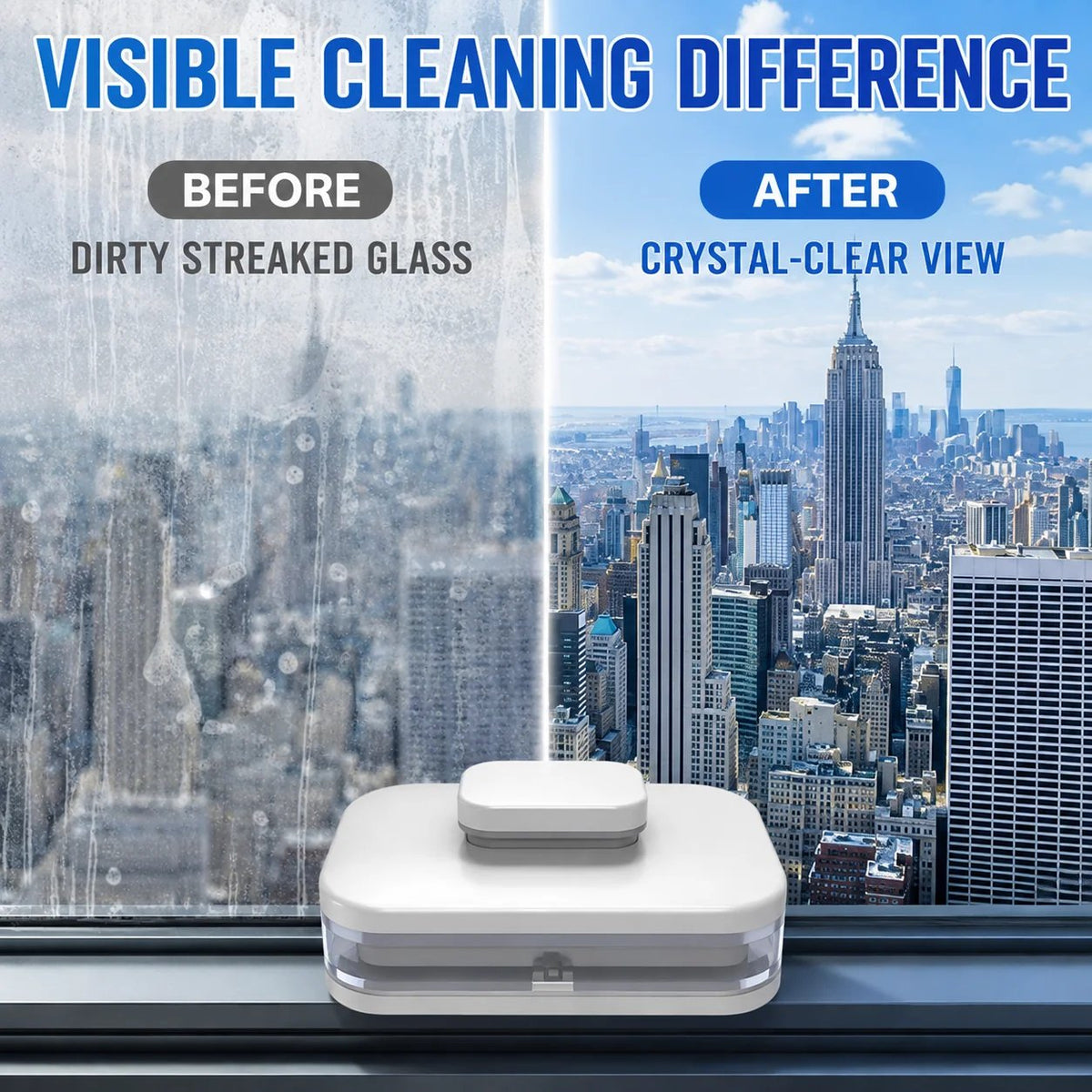 6‑in‑1 Magnetic Glass Cleaner – 30% wider cleaning area, perfect for high‑rise windows. Dual pads + squeegee – flawless results from the first pass! 🪣🪟