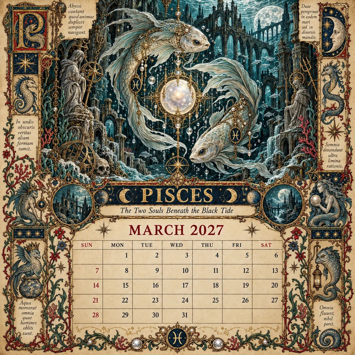 📅✨2027 Zodiac Grimoire Calendar™ | 12 Signs, 12 Forbidden Chapters