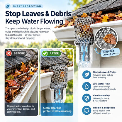 🍂Flexible Aluminum Gutter Leaf Guard – Keep Leaves Out, Let Water Flow🛡️