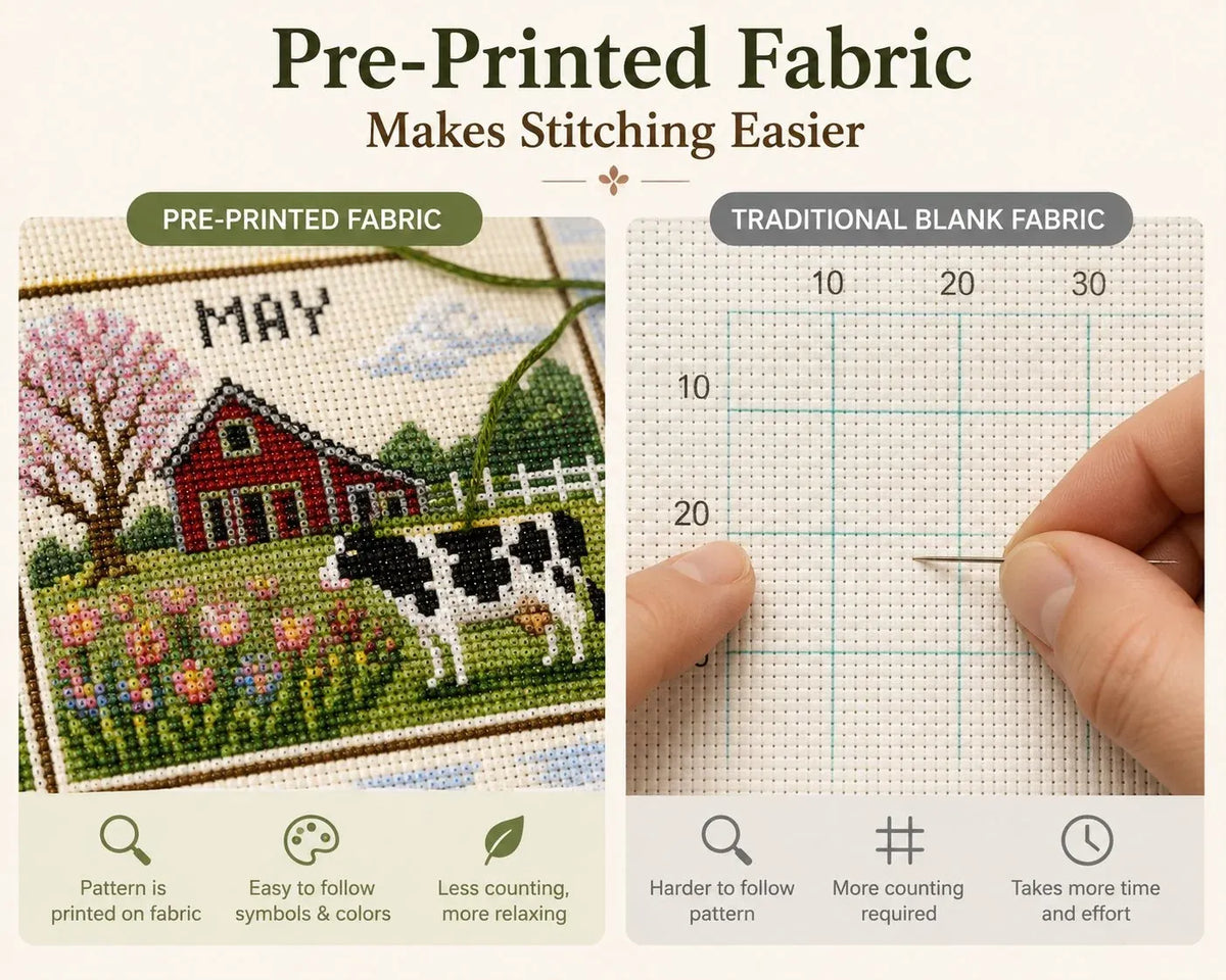 A Year in Stitches – 12-Month Seasonal Cross Stitch Kit