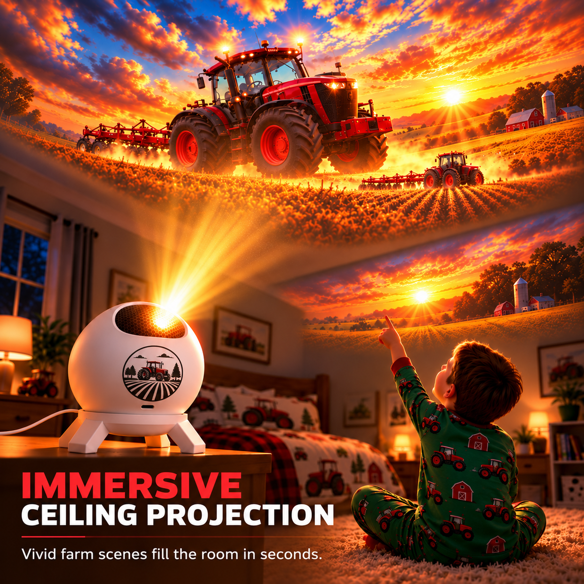 🚜 Tractor Dream Projector ✨ Bring the Farm Adventure Home