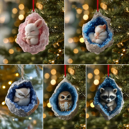 🎄 Woodland Geode Animal Ornaments | 10 Christmas Designs