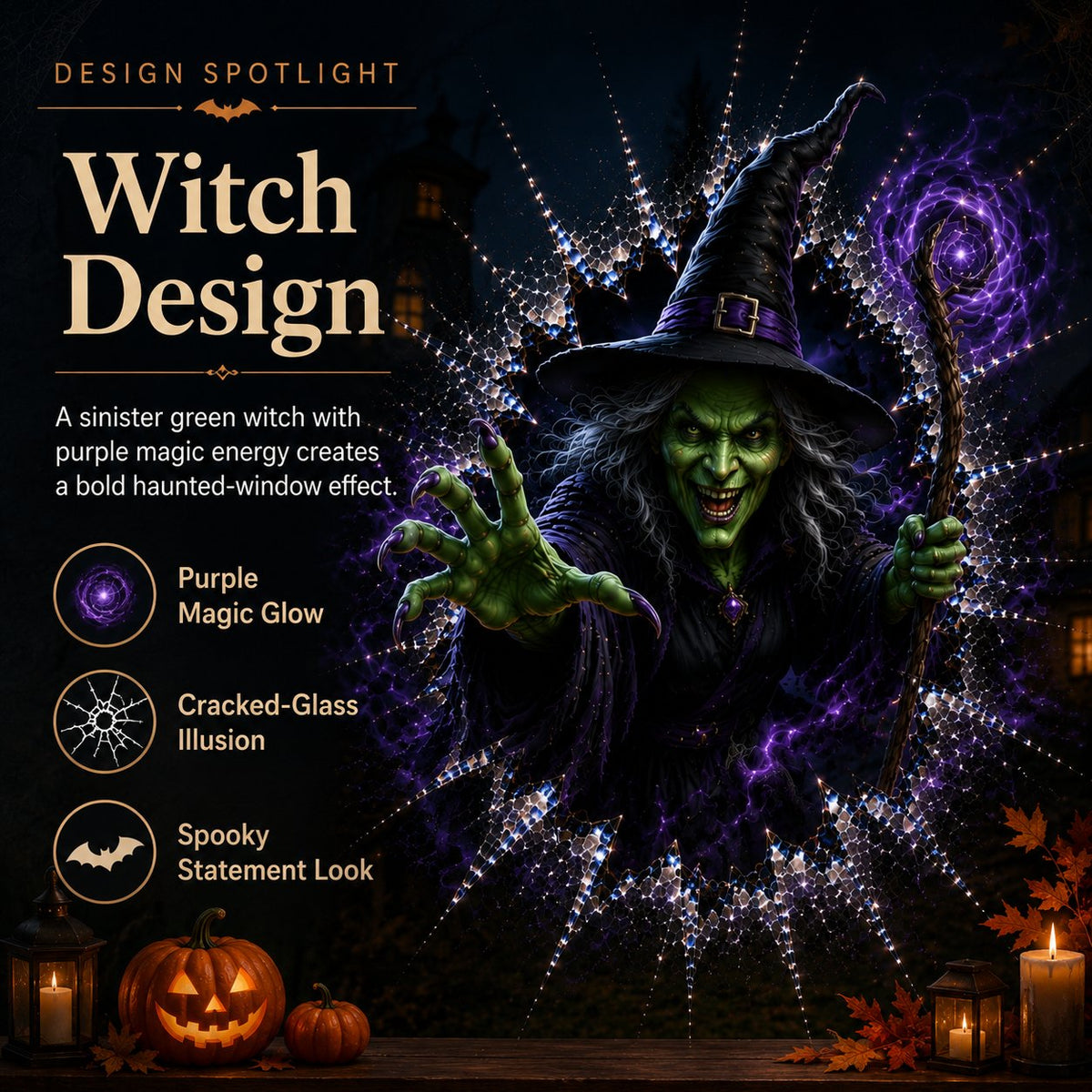 🎃 2026 Halloween Window Decals – 3D Crack Glass Spooky Decorations for a Haunted Halloween Scene