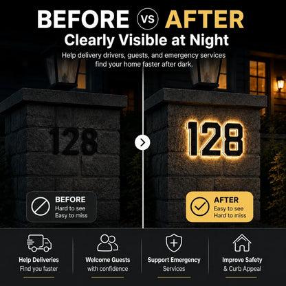 Make Your Home Easy to Find ✨ Solar LED House Numbers