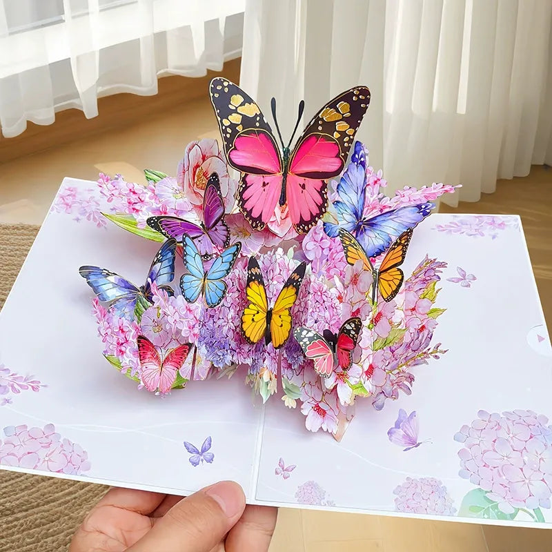 🦋 Vibrant 3D  Butterfly & Daisy Pop-Up Greeting Card