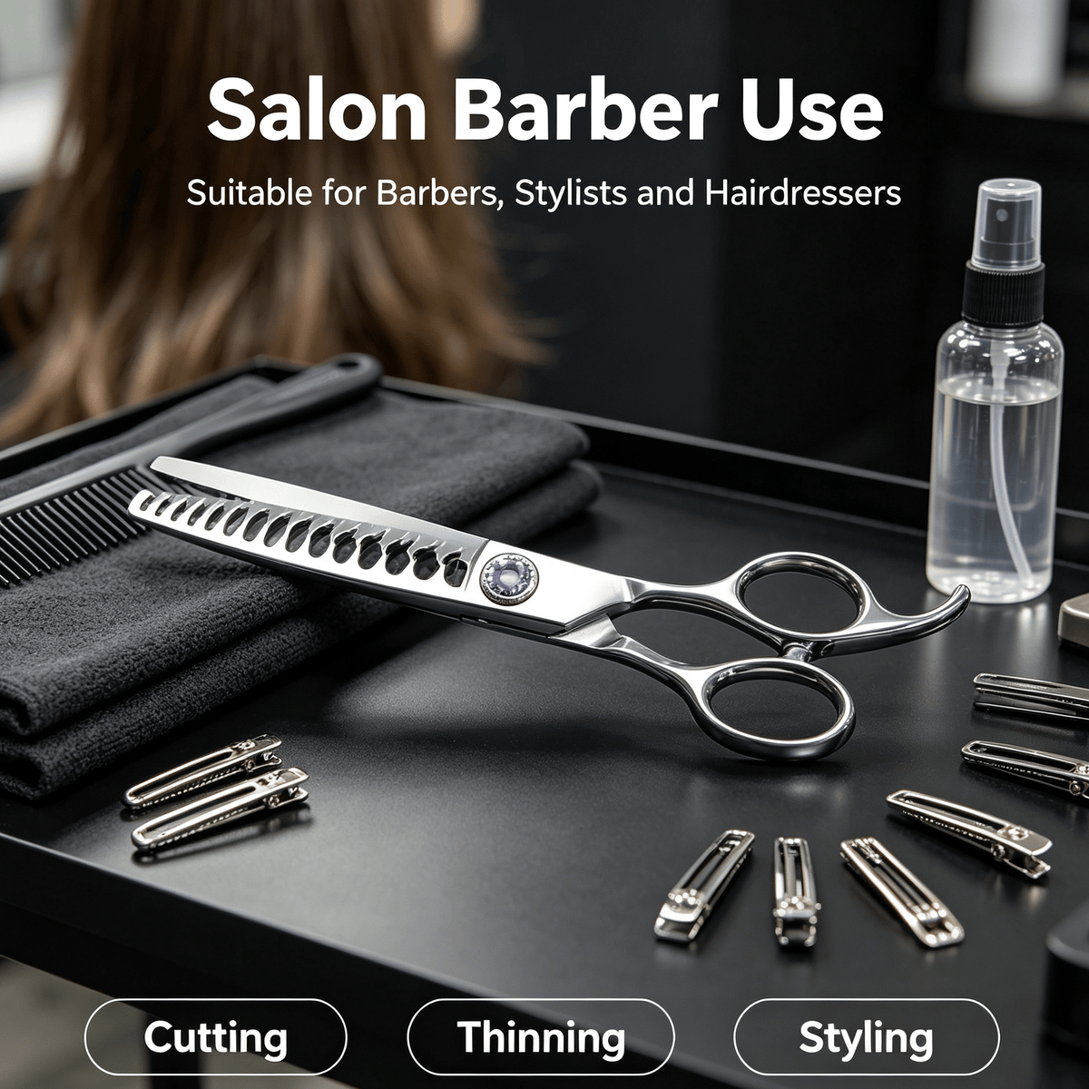 Professional Hair Texturizing Thinning Scissors--Stainless Steel Hair Shears