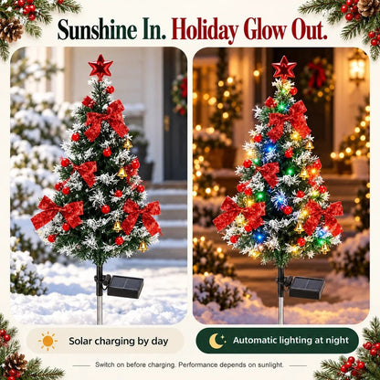 🎉🎄 Solar Christmas Tree Lights – DIY Outdoor Holiday Decor
