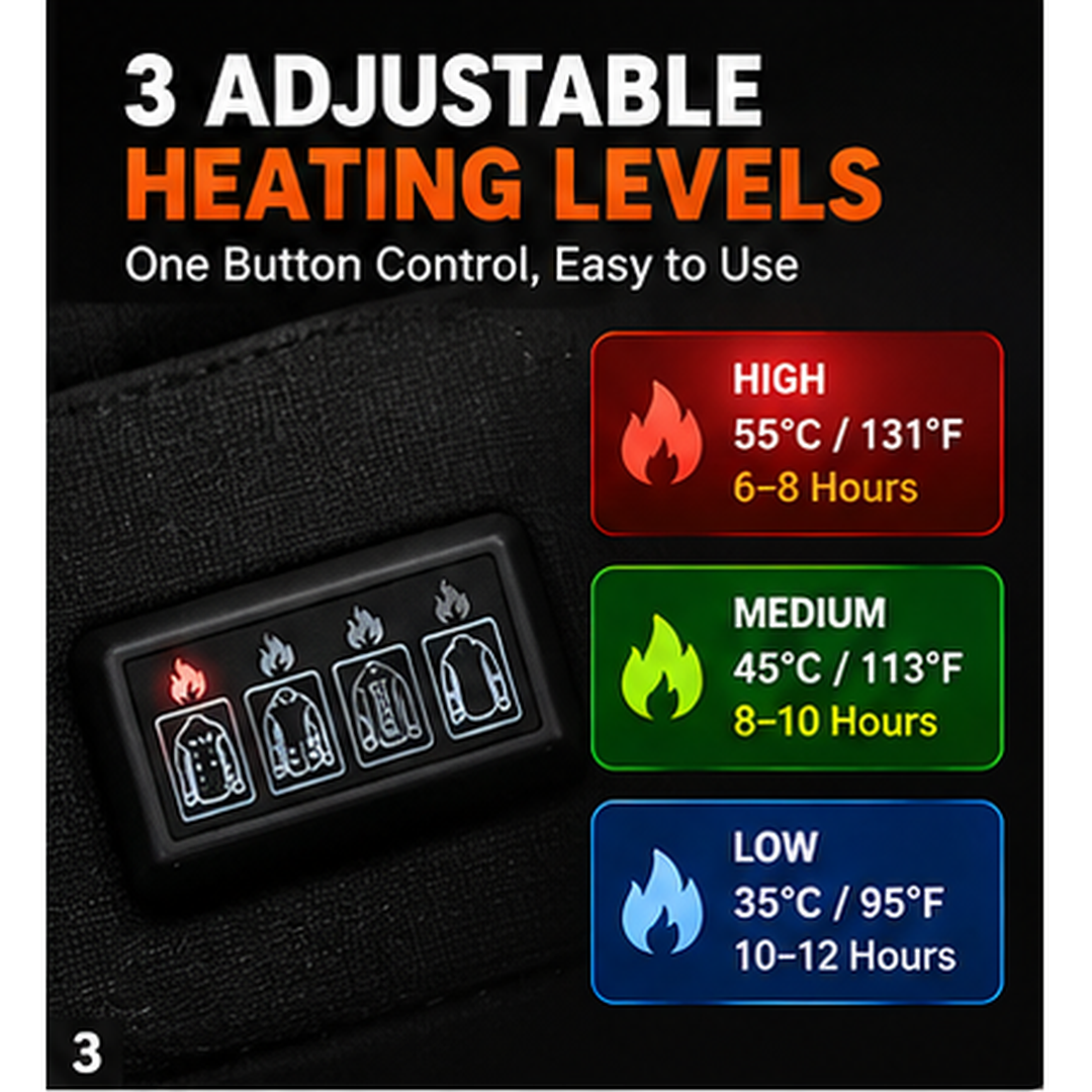 🔥 Men's 26-Zone Heated Hoodie – USB Powered Half-Zip Winter Pullover