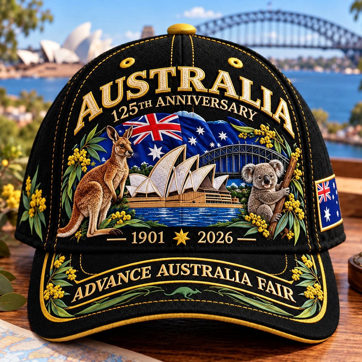 💝LAST DAY 49% OFF - 🦘 Australia 125th Anniversary 1901–2026 – Premium Embroidered Heritage Cap | Cotton-Poly Blend • Detailed Embroidery • Adjustable Fit 🇦🇺