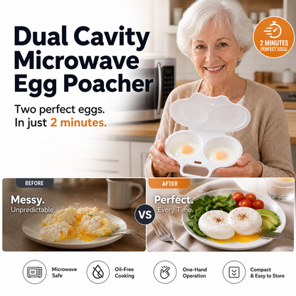 🥳 2026 SALE 🥳💞 50K+ SOLD!   Microwave Egg Cooker — Dual-cavity, non-stick, and easy to clean. A healthier alternative to frying — stock up and save! 🏠✅
