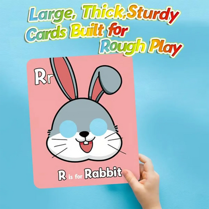 ✨🔥26 Pcs Alphabet ABC Flash Cards with Animal Masks