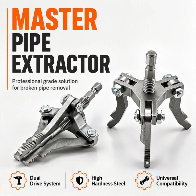 ⏰Universal 3-Jaw Broken Pipe Extractor for Hand Drills