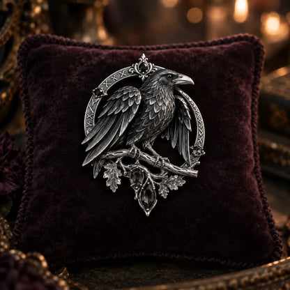 🐦‍⬛ Gothic Celtic Raven Brooch – 🔥Dark Academia Statement Pin