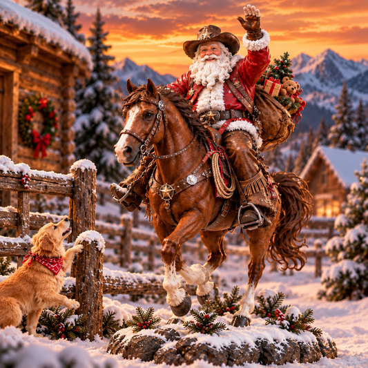 🔥Last Day 50% OFF🎄🤠 The Old West Cowboy Santa – A Homeward Christmas Keepsake