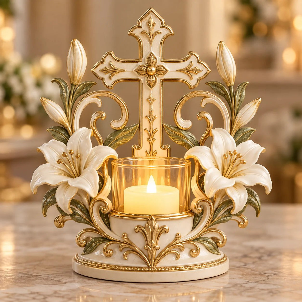 🎉Light of Faith™ – Sacred Christian Candle Holder ✝️🕯️