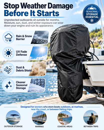 50% OFF!🚤420D Full Outboard Engine Cover – Weather-Resistant Protection for Storage