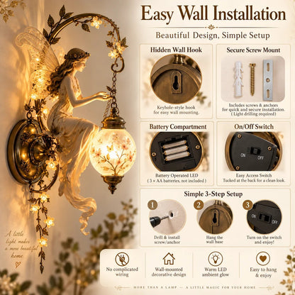 ⏰Limited Stock 49% OFF -🧚✨ Enchanted Fairy Blossom Lantern Wall Light 🌸🏮