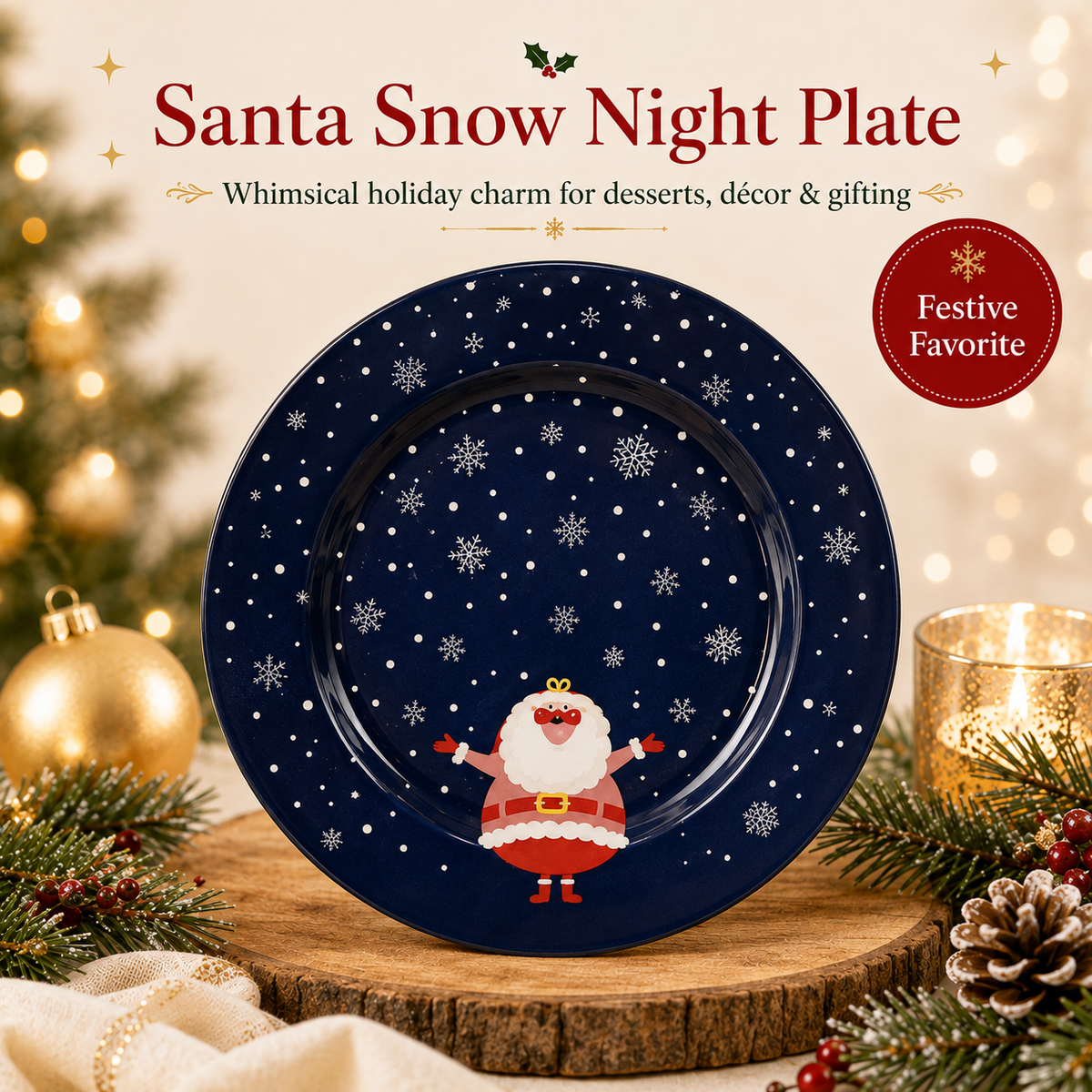 🎄Merry & Bright Christmas Plate Collection🎁🍽️ – Festive Holiday Serving Plates