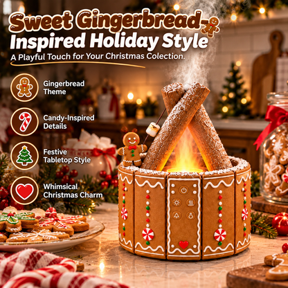 MerryMist Christmas Campfire Aroma Diffuser – Cozy Flame-Style Glow, Festive Mist & Adorable Santa/Gingerbread Designs