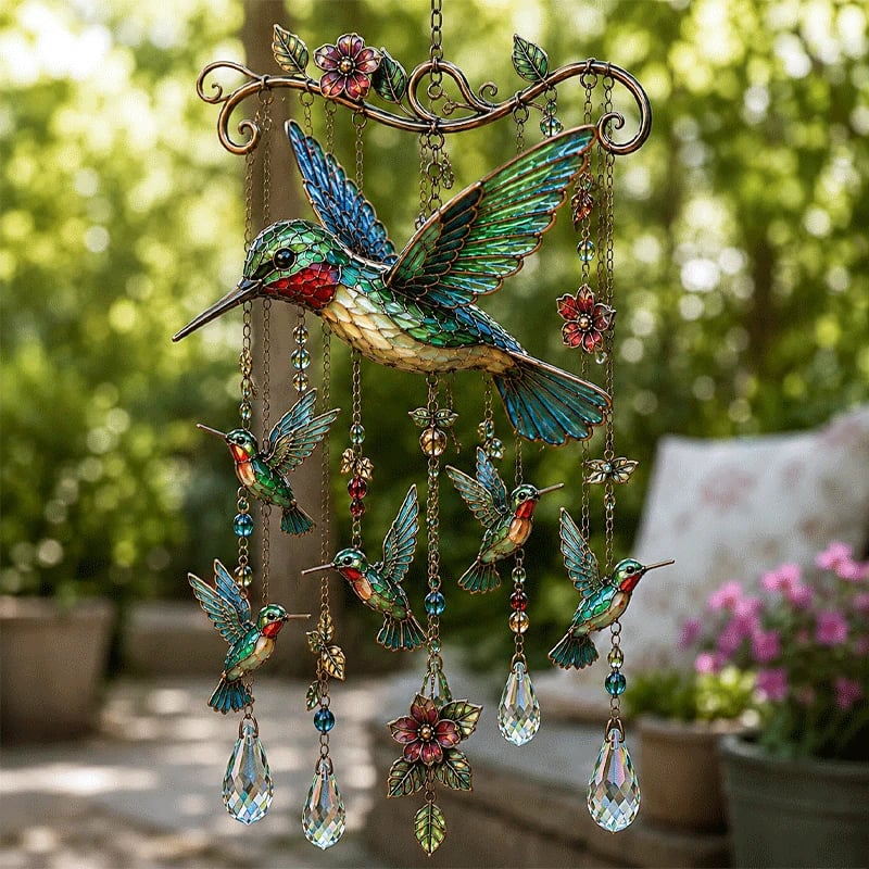 🔥 49% OFF – Hummingbird Crystal Wind Chime & Garden Suncatcher 🐦✨