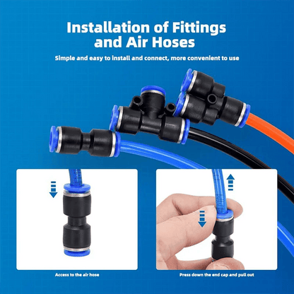 1/4 Inch Pneumatic Push-to-Connect Air Hose Fittings Kit