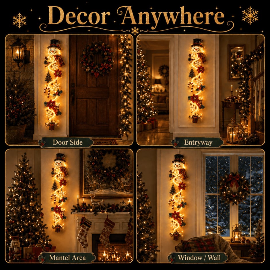 ⏳ Ultimo giorno: 49% DI SCONTO – 🎄 Decorazione natalizia luminosa da porta MerryCascade | 6 design festivi, luce calda, dettagli 3D & decorazione verticale salvaspazio ✨