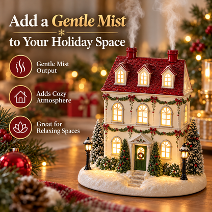 🔥Last Day 43% OFF🎄 Christmas House Aroma Diffuser – Warm Light & Gentle Mist Holiday Decor