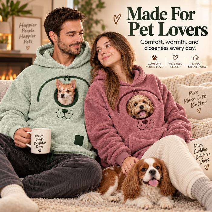 🐾 Rider Pet Carrier Sherpa Hoodie – Cozy Hands-Free Dog Carrying Hoodie