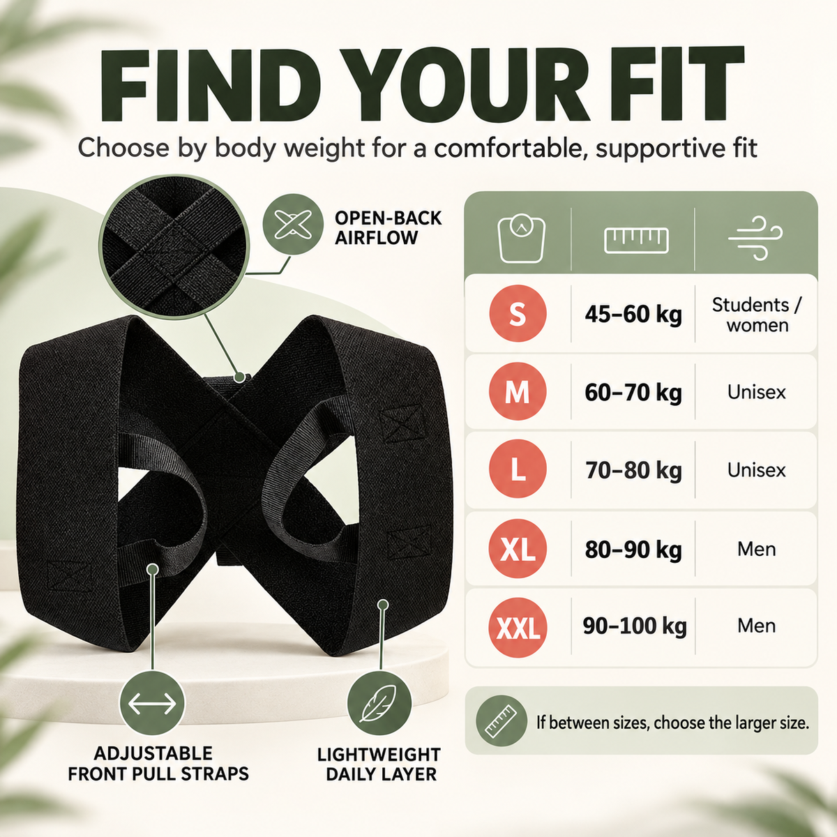 ✨ Invisible Breathable Posture Support Brace – Adjustable Shoulder & Upper Back Alignment Trainer