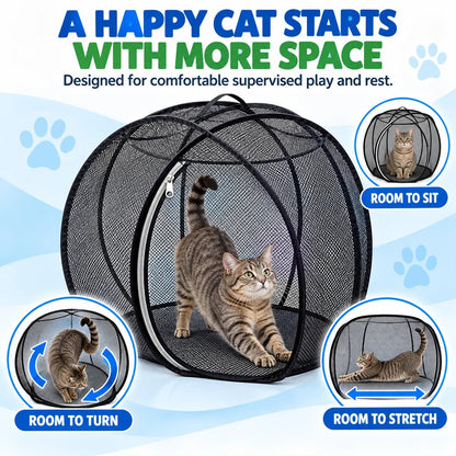 🐱360° Panoramic Pop-Up Rolling Cat Playpen Ball🐾