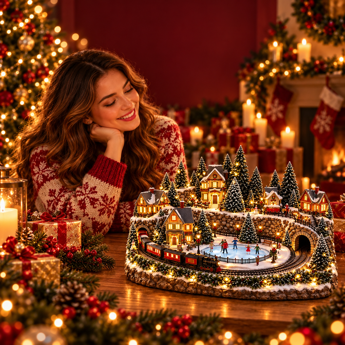 🚞🪄 49% OFF Today! ✨ Magical Christmas Train & Skating Rink – Bring Holiday Magic Home! ✨