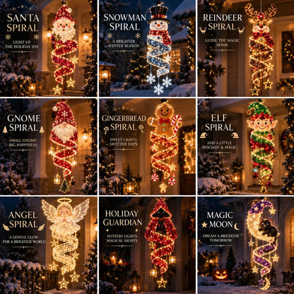 ⏳ ✨New Arrival 49% OFF – 🎄Christmas Magic Spiral™ Hanging LED Light Collection – 9 Festive Designs ✨ | Suspended Glowing Characters with Spiral Lights & Hanging Details for Porches, Windows, Entryways & Holiday Displays