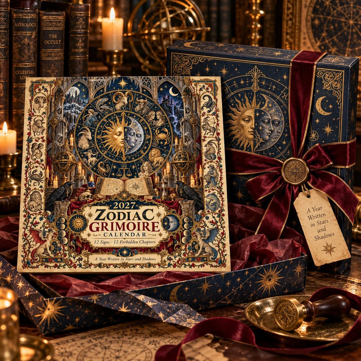 📅✨2027 Zodiac Grimoire Calendar™ | 12 Signs, 12 Forbidden Chapters