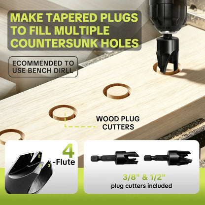 15-Piece Countersink Drill Set 🛠️ – 1/4' Hex Shank with Depth Stops