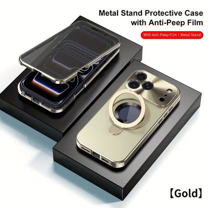 Privacy Screen & Magnetic Phone Case  work with iPhone Stand Ring Holder