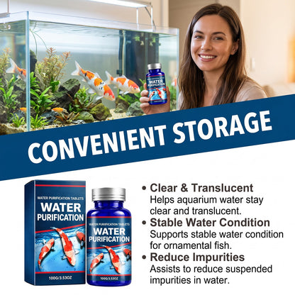 💧Aquarium Water Purifying Tablets ✨Fish Tank Water Cleaner Tablets for Turbid Water & Impurity Removal