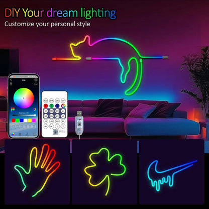 ⏳ CHRISTMAS HOT SALE ONLY $19.99!! ✨🌟 Faux Fur Neon Light Strip – 360° All-round Glow ✨