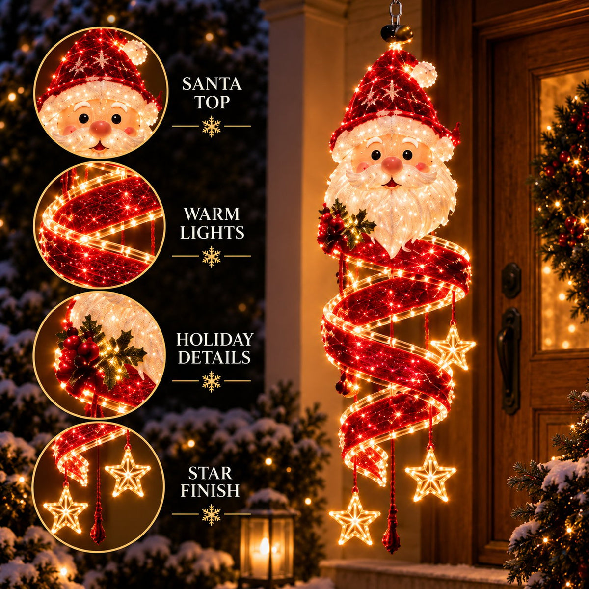 ⏳ ✨New Arrival 49% OFF – 🎄Christmas Magic Spiral™ Hanging LED Light Collection – 9 Festive Designs ✨ | Suspended Glowing Characters with Spiral Lights & Hanging Details for Porches, Windows, Entryways & Holiday Displays