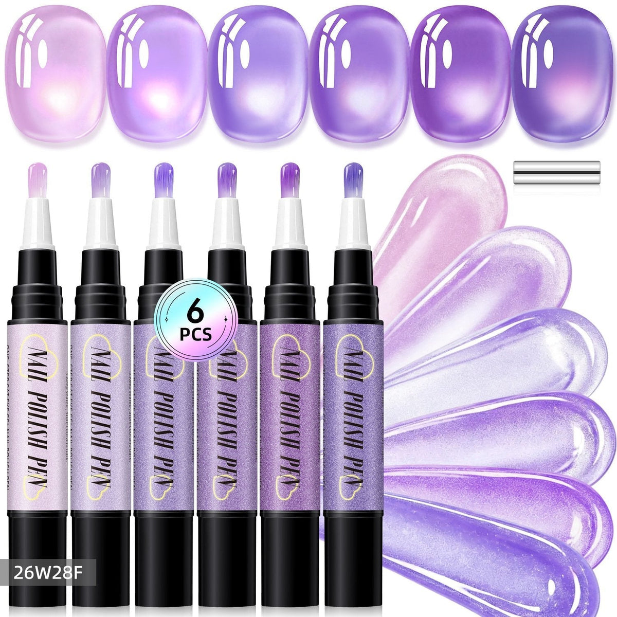 💅 6PCS One-Step Gel Nail Art Pen Set – Salon Beauty at Home