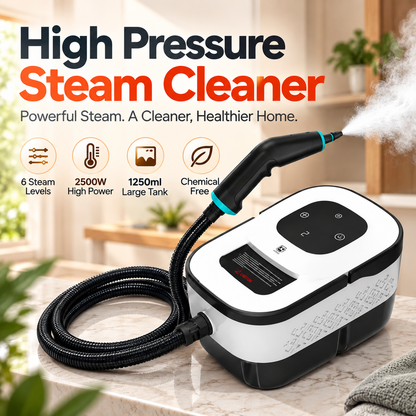 🔥 2500W High-Pressure Steam Cleaner – 6 Adjustable Levels & Multi-Surface Deep Cleaning