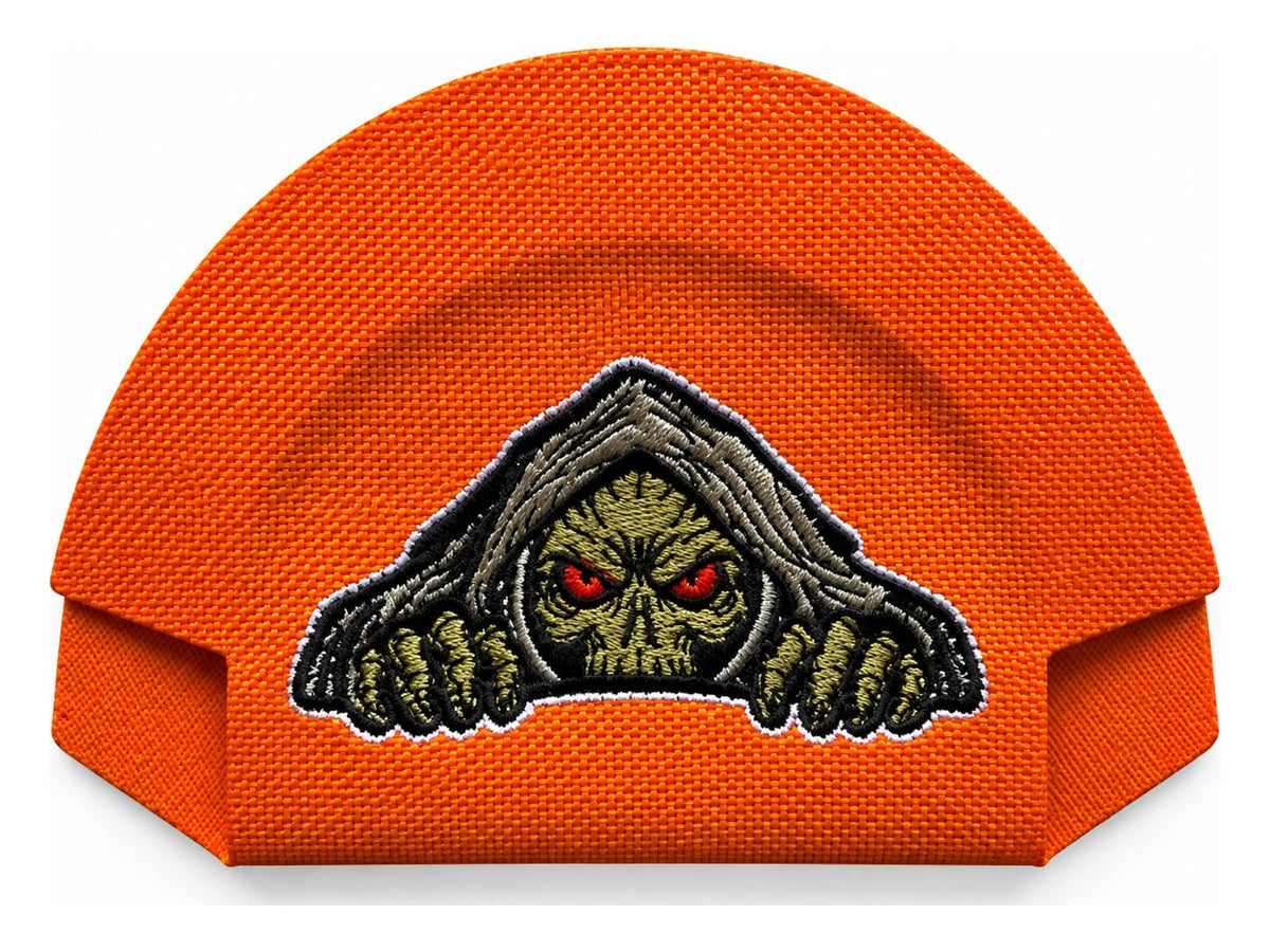 12 · Grim Reaper — Orange embroidered cap-back insert; cap not included