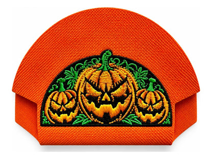 14 · Pumpkin Trio — Orange embroidered cap-back insert; cap not included