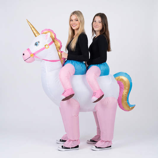 🦄 2-Person Inflatable Unicorn Costume – 30-Second Duo Party Costume for Halloween, Best Friends & Events