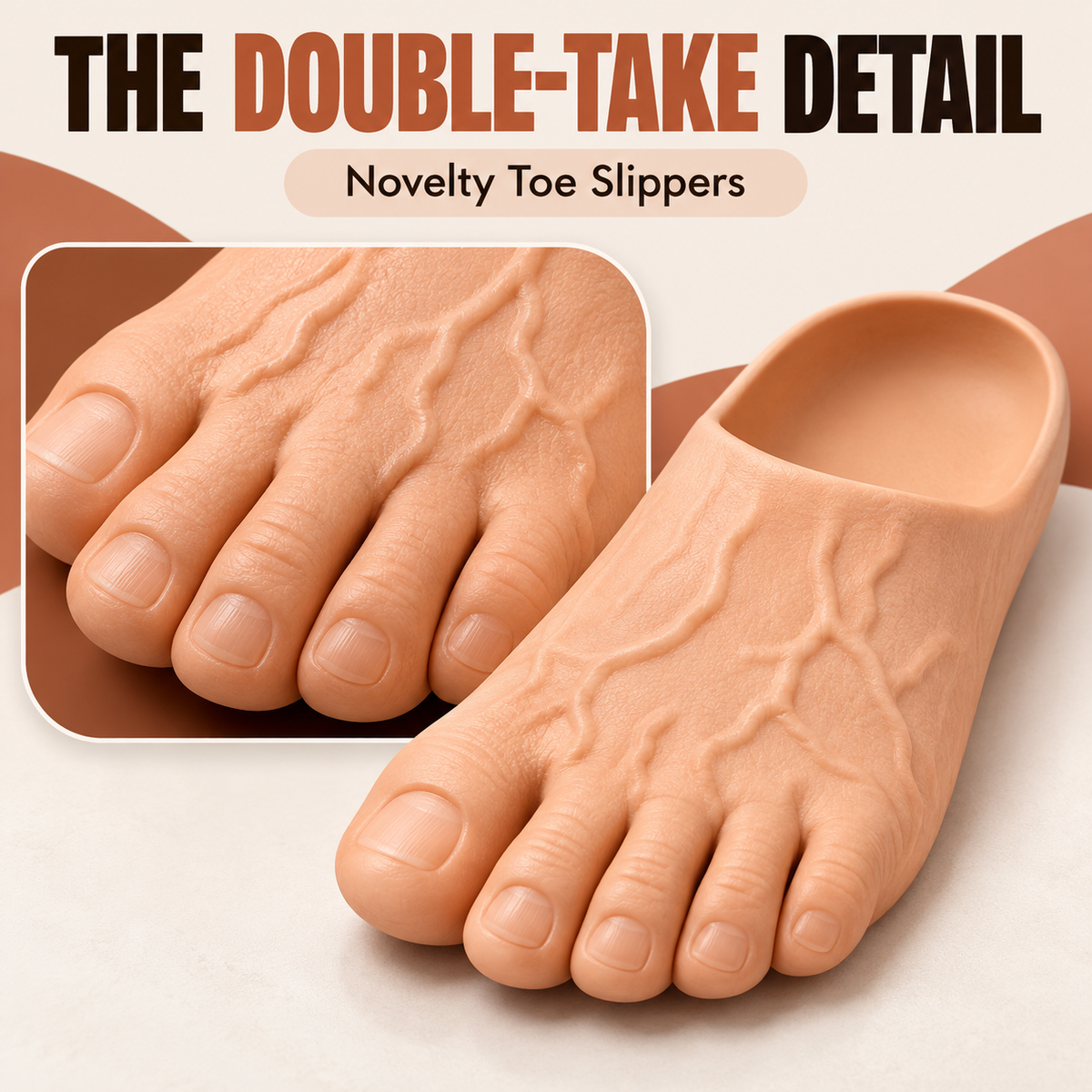 THE DOUBLE-TAKE DETAIL — novelty toe slippers