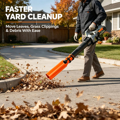 🍂 Leaf Blower Airflow Booster Attachment – High-Volume Wide-Area Blower Nozzle with Reinforced Straps, Lightweight Yard Cleanup Accessory for 2–4 Inch Round Blower Tubes, Leaves, Lawn & Driveway 💨