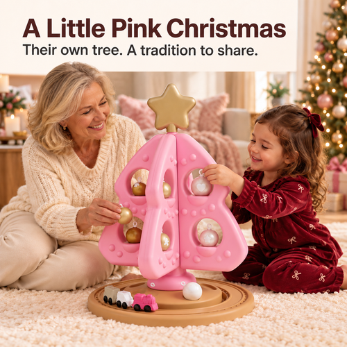 My First Christmas Tree Stacking and Sorting Toys - Pink 12pc
