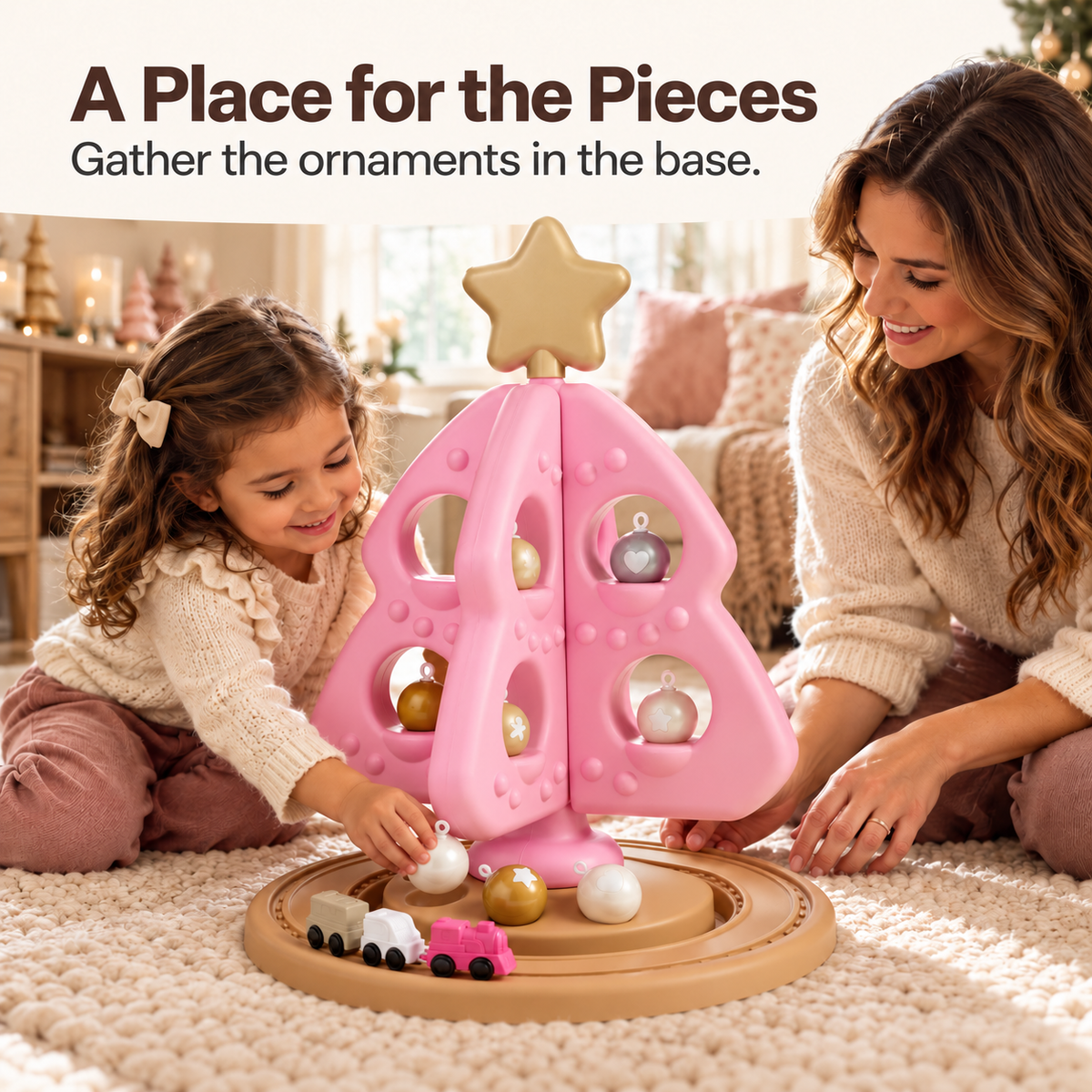 My First Christmas Tree Stacking and Sorting Toys - Pink 12pc